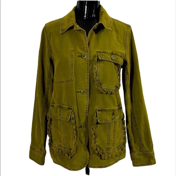 Anthropologie Jackets & Blazers - Anthropologie By Anthropologie Olive Green Military Jacket 3 Pockets Medium Fall